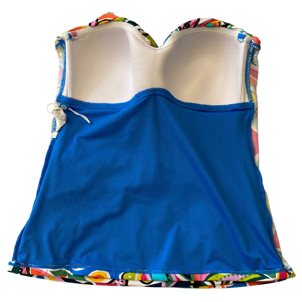 Bleu Rod Beattie Retro Paisley & Floral Tummy Control Strapless Tankini Top-6 - Picture 10 of 14